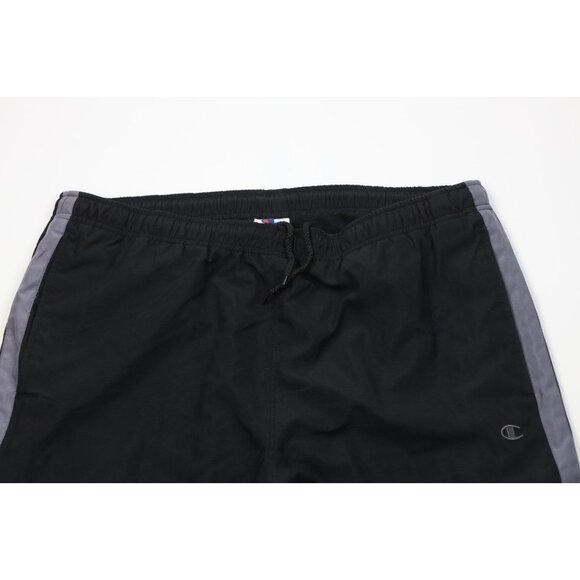 Vintage 90s Champion Mens Medium Faded Spell Out Lined Wide Leg Microfiber Pants - Picture 2 of 15